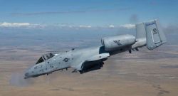 zainisaari:  An Idaho ANG A-10C fires its 30mm cannon on a training mission over the Saylor Creek Range. Jim Haseltine