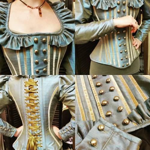 Steampunk Corset Jacket with Gold TrimFind KMK on etsy!