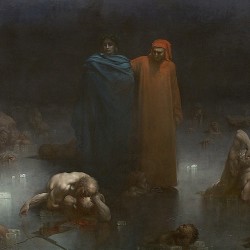 oldoils: Dante and Virgil in the Ninth Circle of Hell Oil on canvas (detail) Gustave Doré - 1861 