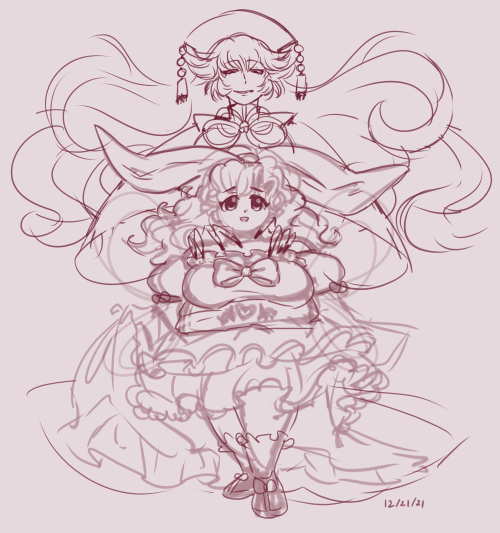 wips of very married and in love wife momenceso the first sketch is an idea i had of Junko and Chang