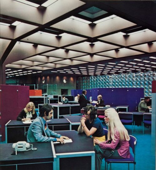 70rgasm: Interior of the Municipal Savings Bank (1969-73) in Wuppertal, Germany