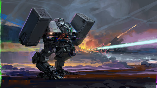 joelpigou:  From last night’s stream, some mech action. 
