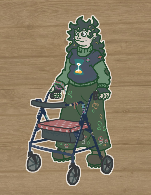 sydney with tha rollator swag. so epic #camp here and there #chnt#sydney sargent#sydney chnt#art#fanart #rollators r extremely swag its a fact. evry1 is jealous of sydneys rollator drip