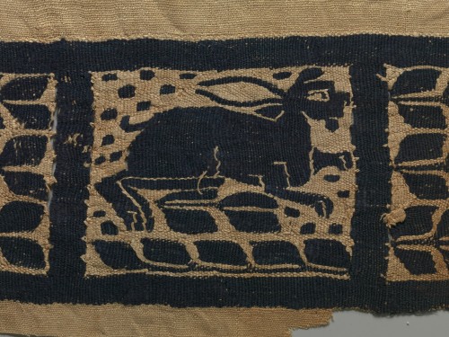 heaveninawildflower:Fragment of a Band with a Hare ( Byzantine, 5th–7th century).Made in Egypt. Line