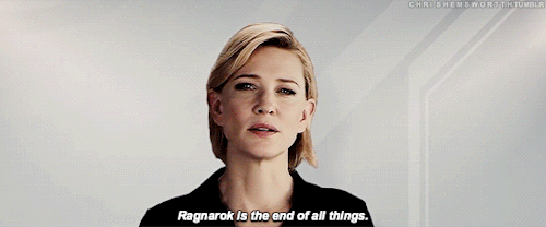 chrishemswortth:Cate Blanchett explains Ragnarok ft. the Tol and the Smol