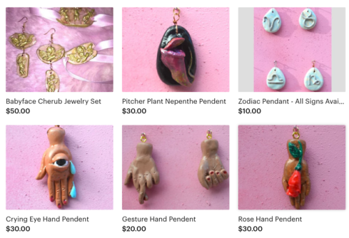 just part of my huge shop update with more to come in the next few days &lt;3 Hand sculpted pendants