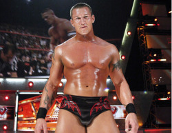 Young, Sweaty, Bulging Randy!!!&hellip;.Oh so he just had a match with John Cena?! Now it makes sense. =P