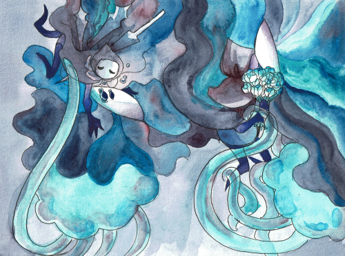 marenart:Watercolour + Gouache doodles, been testing colours