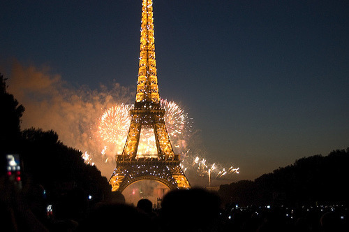 pinkprincess17:  (via eiffel tower, fireworks, lights, night, paris )