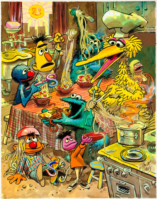 Some wonderful Jack Davis Sesame Street illustrations.