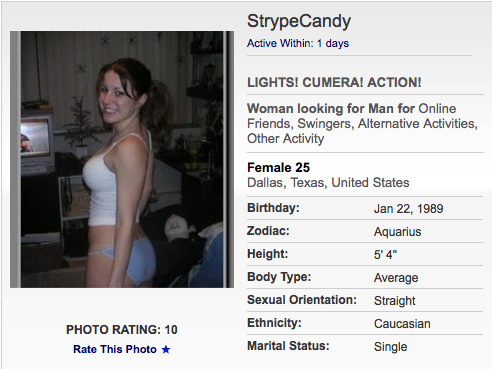 PROFILE SPOTLIGHT (FEMALE): &ldquo;StrypeCandy&rdquo; &ndash; wants to