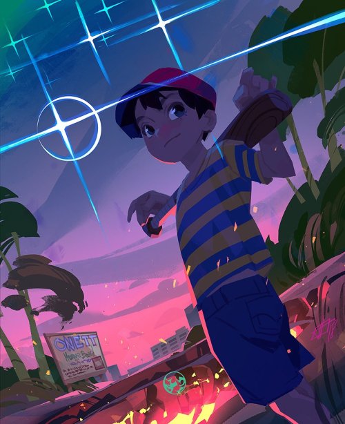 Ness from #mother2! ✨#EarthboundPsd + behind scenes + hd file and video on patreon!—