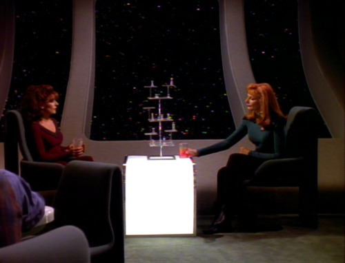 trekkiefeminist: cosmic-llin:And have some caps of Deanna and Bev hanging out in seasons 5, 6 and 