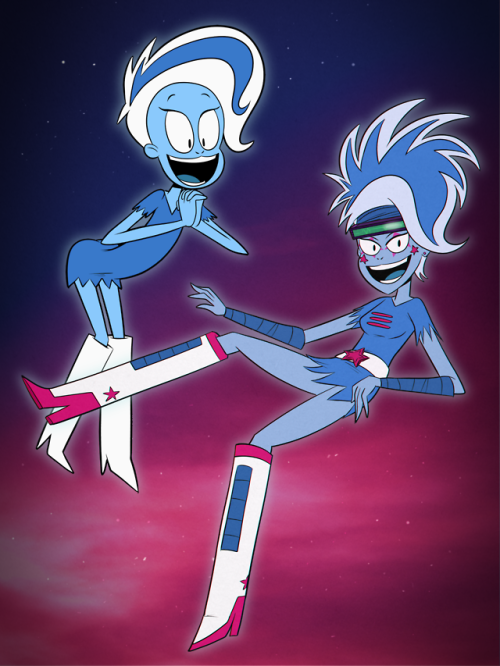 Phantasma and 80′s Freaky Phanty from my Ghoul School animation. Wanted to do something with b