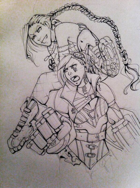Vi and Jinx with copics &lt;3 I am very upset because I lost the pen of my tablet
