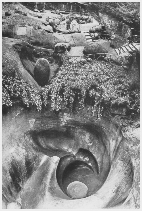 bookoffixedstars: Vintage photo of a glacial pothole in the Glacier Garden of Lucerne, Switzerland. 