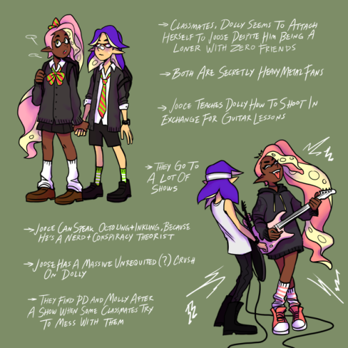 redesigned my splat ocs a bit, hopefully wanna make some comics abt these 4 in the future