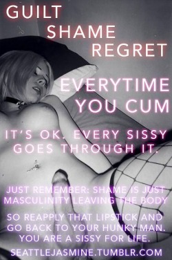 chastityinuniform:  alykattx:  tgsnowbunny:  All my masculinity must have left ages ago because I feel no guilt, I’m proud of what I am!  Love this. I still feel shame but hope it is leavung   Omg. Yes.