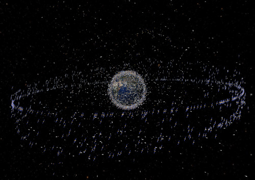 staceythinx:This was the state of space debris in 2008 according to the European Space Operations 