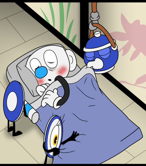 missd476: I just felt like drawing an ill Mugman being taken care of by Porsha’s haunted plate