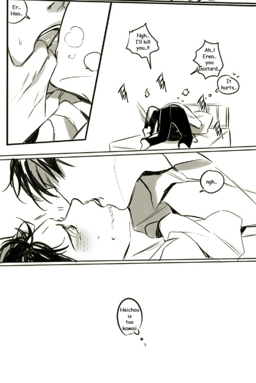 humanitys-sexiest:  The first nsfw Ereri comic that I ever translate in my life OTL Could someone gimme lots of blood bags right now..✖‿✖ 눈_눈 