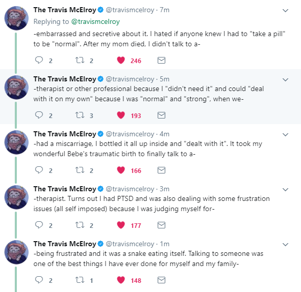 wizardtwins: we need to be less ashamed to talk about mental illness. thank you travis.