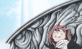 angrycucco:   「 Fairy Tail 」 ✧ Natsu Dragneel + Long Hair Bonus Gif ;w; 