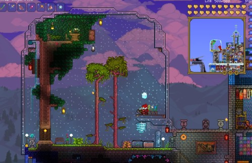 adt-terraria:  My terraria oc’s house now ! 