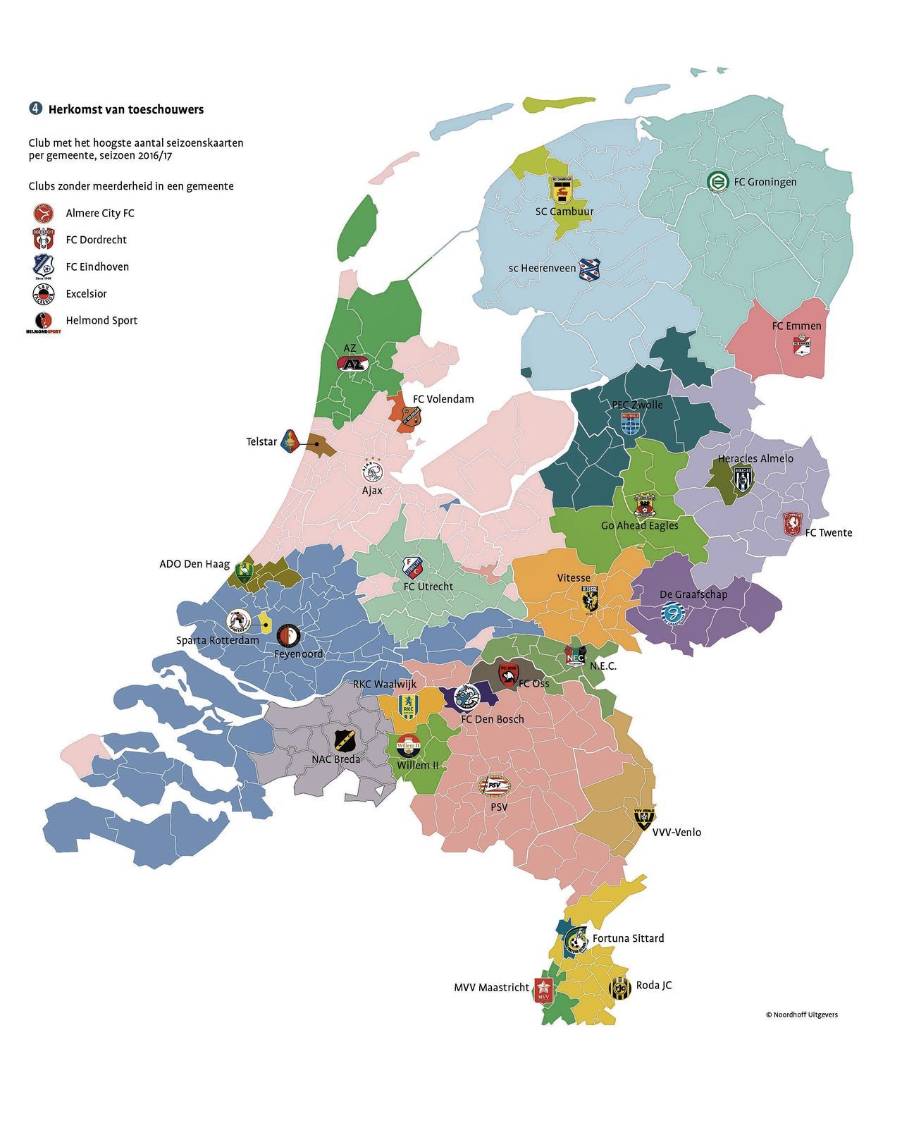 Most Popular Football Club By Municipality In The Maps On The Web