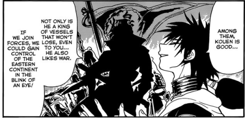 judalsaysthings:  this is the panel where he’s talking about Kouen (obv) …omg just look at his face. look at him. he’s so happy, like it’s bliss the boy’s got it bad, man. this is love. 