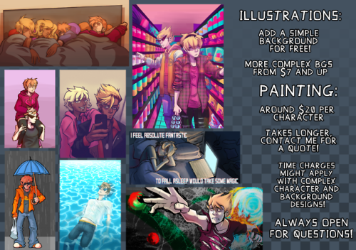 turntechtestament:New commissions post! I’m now a full-time freelancer, so signal boosting is appreciated! My current goal is to buy a laptop, and eventually move out of my parent’s house once my best friend graduates! And seriously, don’t worry