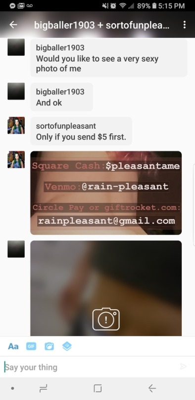 sortofunpleasant:  @bigballer1903 is a sexual predator. He contacts sex workers, gets their attention by pretending to be a customer, and then flashes his victims against their wishes.Report and block him if you please.
