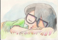 dearydeerling: Animation director Iwane  Masaaki uploaded this sweet watercolour art of Max sleeping! (… with his glasses on… those are gonna get so smudged.) He permits reposting with credit! 