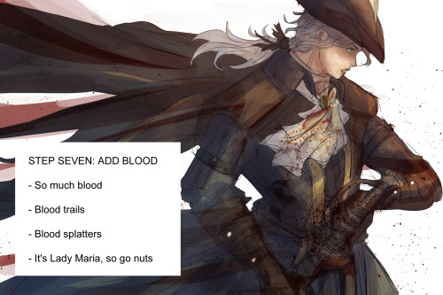 fell-hound: Mini art tutorial on how I drew the Lady Maria piece! *EDIT: I screwed up the order orig