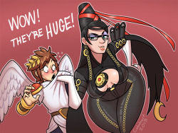 cobatsart:  Bayonetta More like BAEonetta, amirite? My friend, Nolan, helped me come up with that one!   &lt; |D’‘‘‘