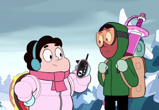 blastovkatamarinecromancy:  mitzusart:  galaxity:  estufar:   Connie: As long as we’re using walkie-talkies, we should use proper radio protocol. Pearl: That’s a great idea! What was it that humans always end their sentences with over these communication