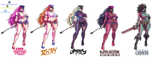 turtlechan:  one of the most capcom girls that i have in my portfolio with random costumes & palettes p.d: in the origins of capcom’s final fight, poison was a transsexual/futanari