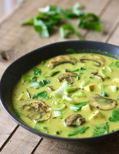 beautifulpicturesofhealthyfood: Thai Coconut Soup with Bok Choy &amp; Mushrooms…RECIPE