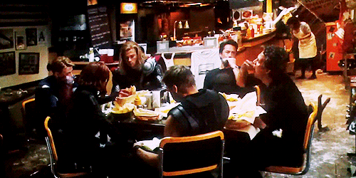 The Avengers have shawarma in The Avengers (2012)