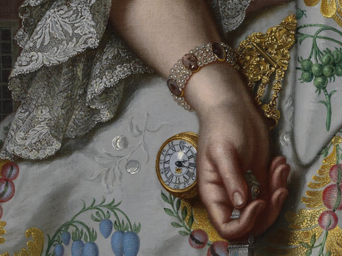 sforzinda:Portrait of Charlotte Beatrix Strick van Linschoten (details), Mattheus Verheyden, ca. 175