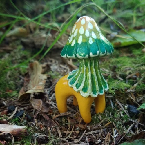 woodland-sorcery:  sosuperawesome:  Funguise Figurines / Brooches Wicked West on Etsy See our #Etsy or #Mushrooms tags     These are sick 