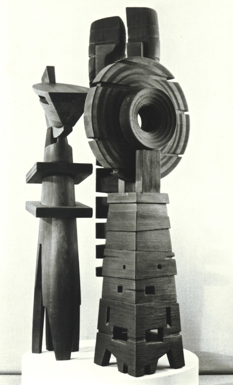 3leapfrogs:scandinaviancollectors:Vincas Jomantas, The Towers, 1975. Material wood. / Pinterest•=• •=• •=•