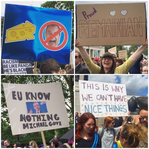 carrionlaughing:Some of my favourite signs from the ‘March For Europe’ Brexit protest in London, Jul