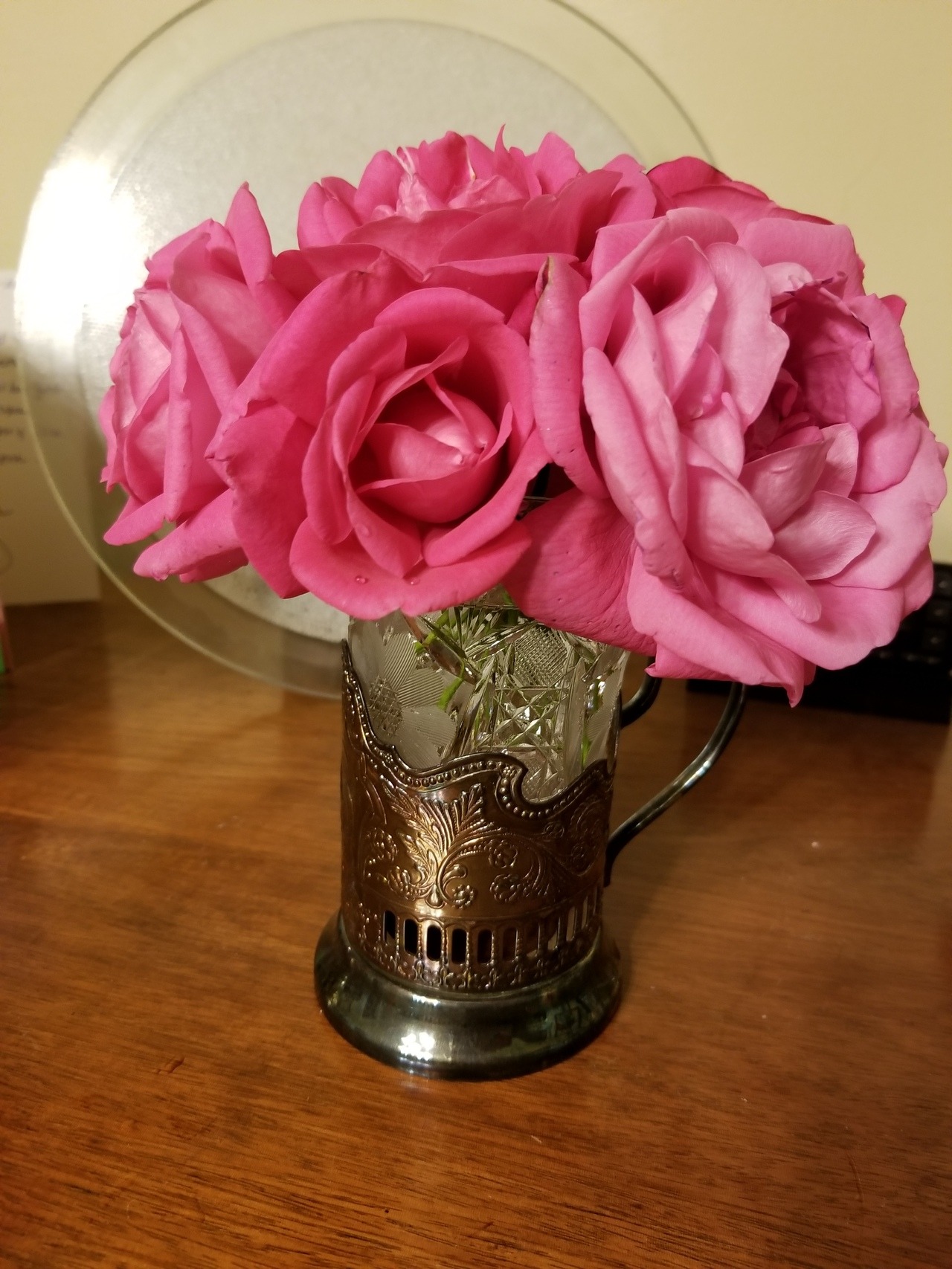 Roses in our yard and now in vases! 😍