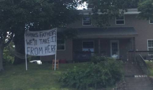 racqthebelle: takingbackourculture: micdotcom: Old Dominon fraternity hangs disgusting banner to 