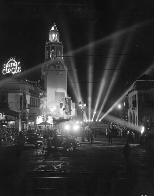 Movie premiere at the Fox Carthay Circle, Los Angeles, 1943.