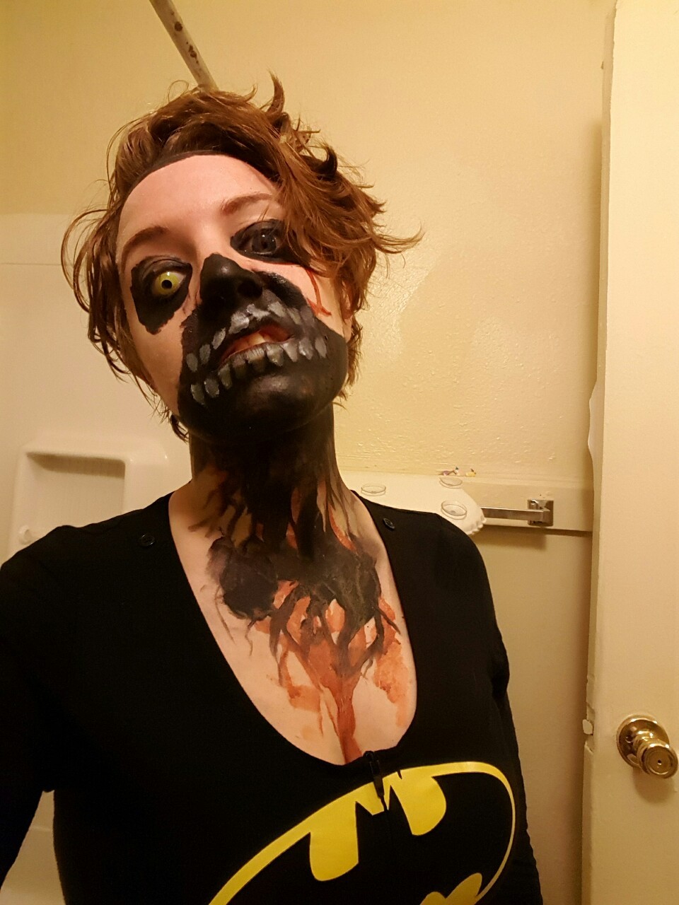 imnotthatfunnyipromise:  After I took the skull face off    Bruh, that’s a bitchin