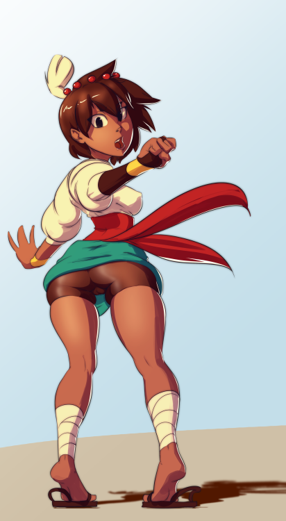 grimphantom2:  svenspronfest:  Ajna from Indivisible, the new game from Lab Zero Games, makers of Skullgirls! They need your moneyz, so get on that Indiegogo, yo! Indivisible on IndieGogo  Come on guys, Dat ass need support!   dat booty~ ;9