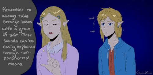 cinnamontoastensketches: Modern AU with ghost hunters Zelda and Link~Link is definitely just the sem