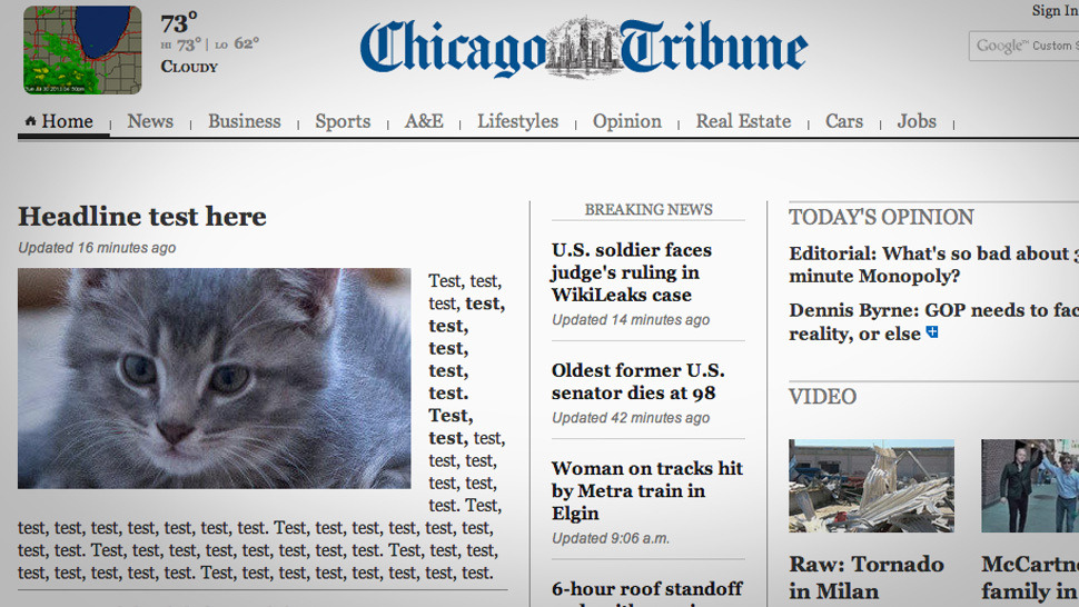 The Chicago Tribune made an adorable mistake today